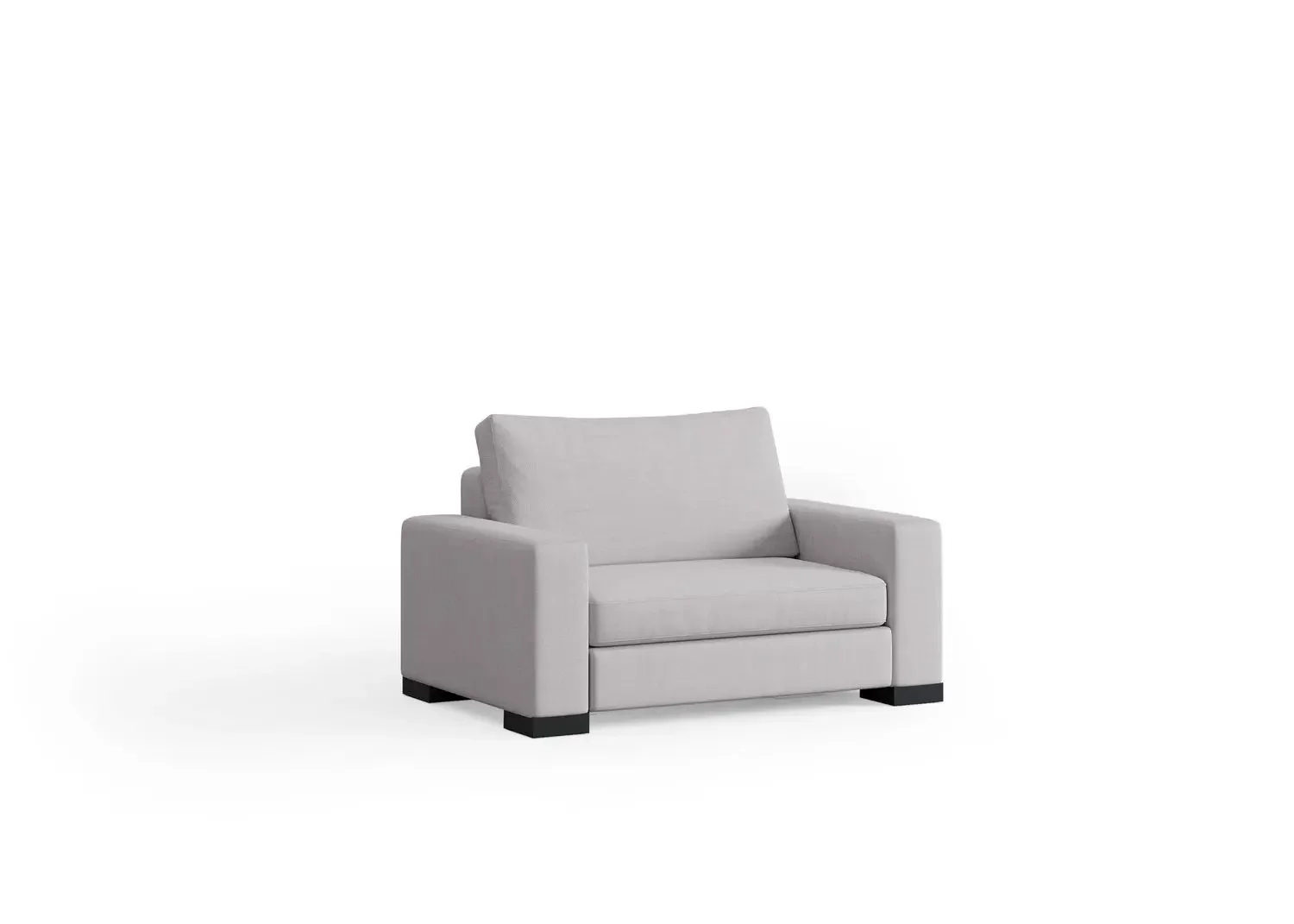 Single-seat Zen modular armchair in light gray fabric