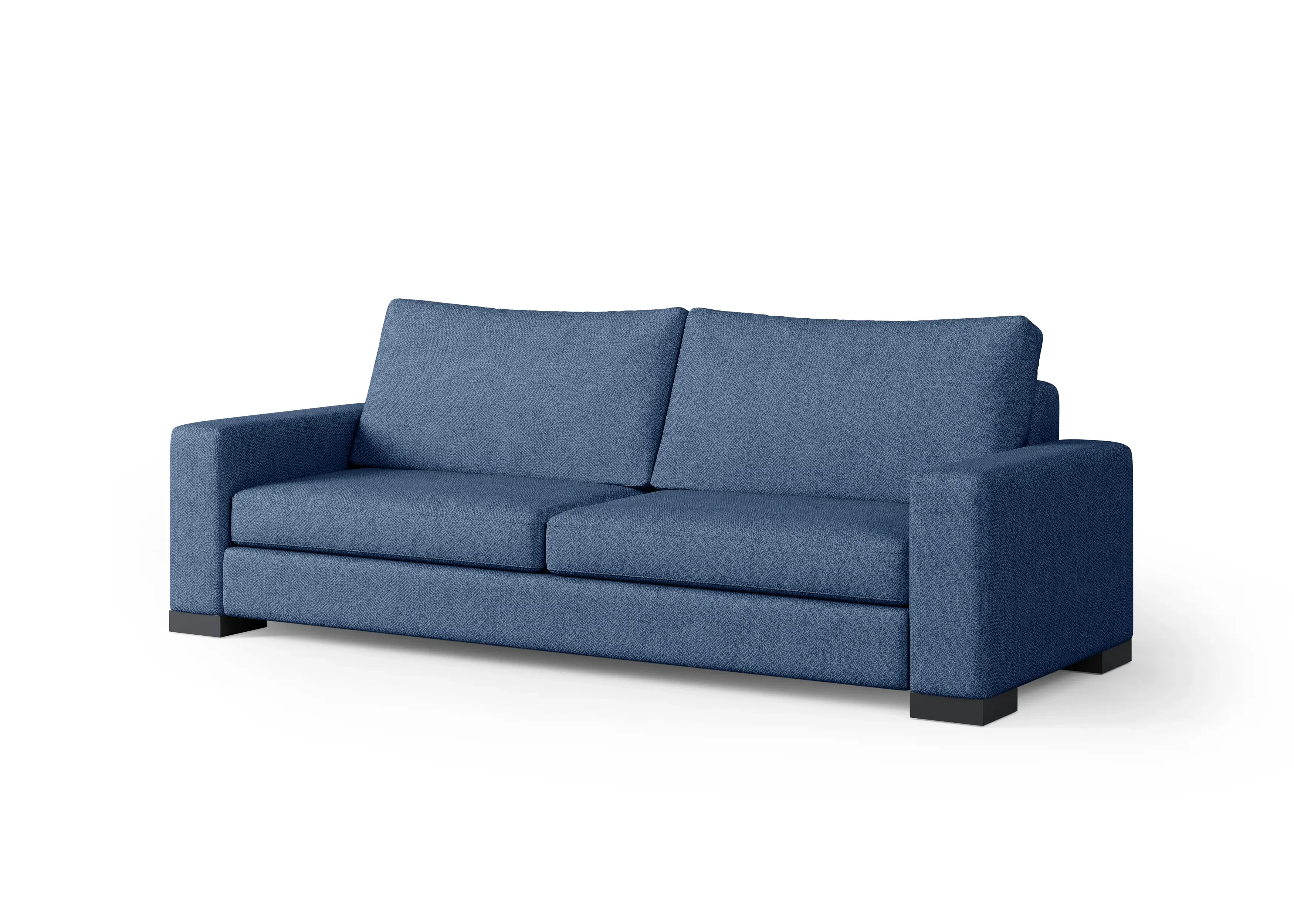Zen sofa upholstered in denim-blue woven fabric