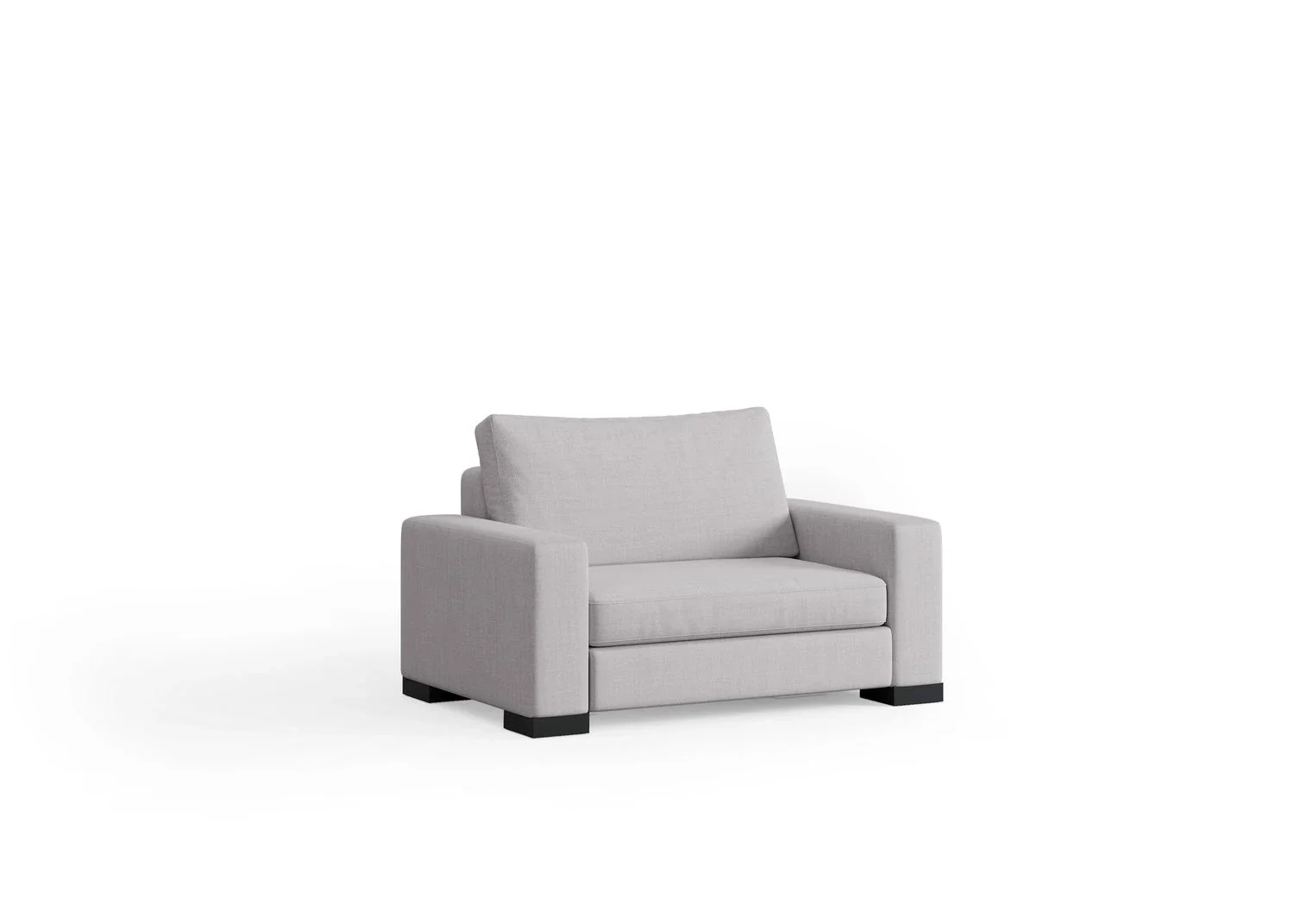 Light grey Zen Custom Sofa armchair on a white background