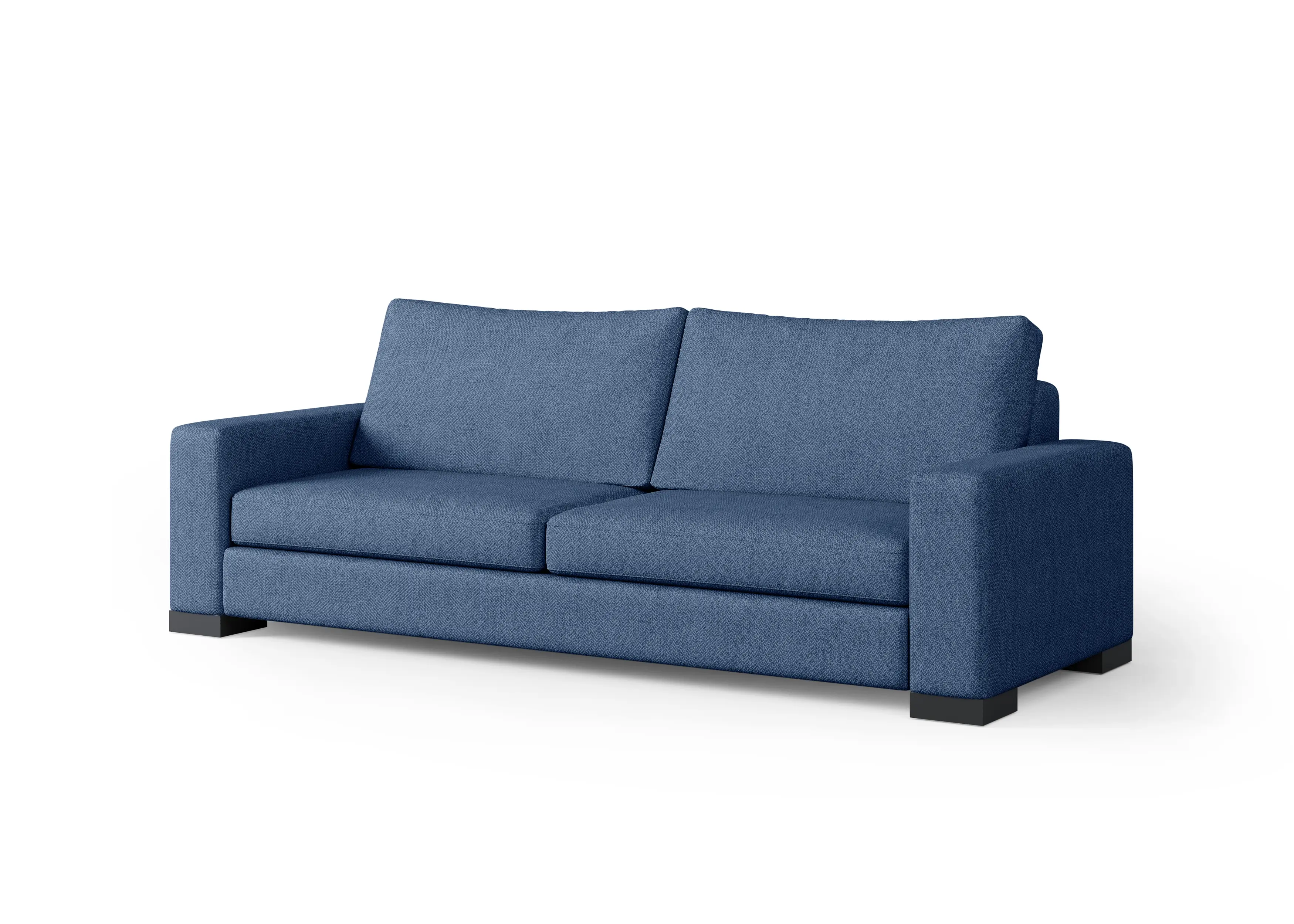Zen sofa upholstered in denim-blue woven fabric