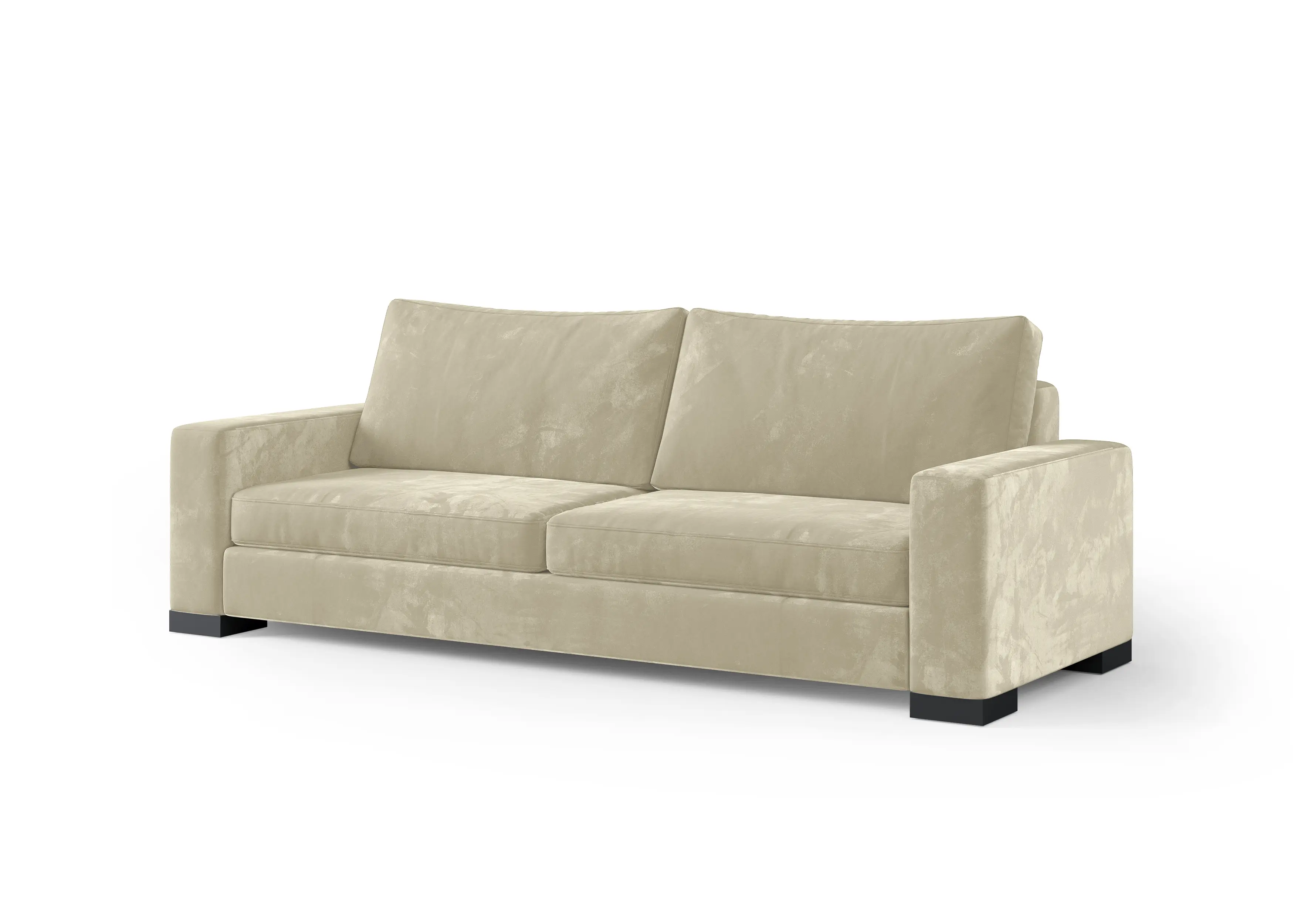 Zen sofa upholstered in cream velvet